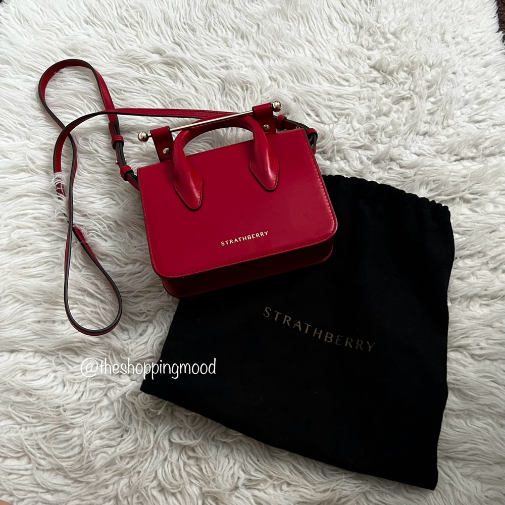 Strathberry Red MC Nano Crossbody Bag